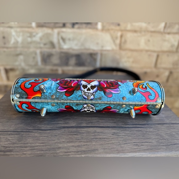 Little Earth Metal Fender Purse Rhinestone Heartbreakers Made in USA - Picture 9 of 10